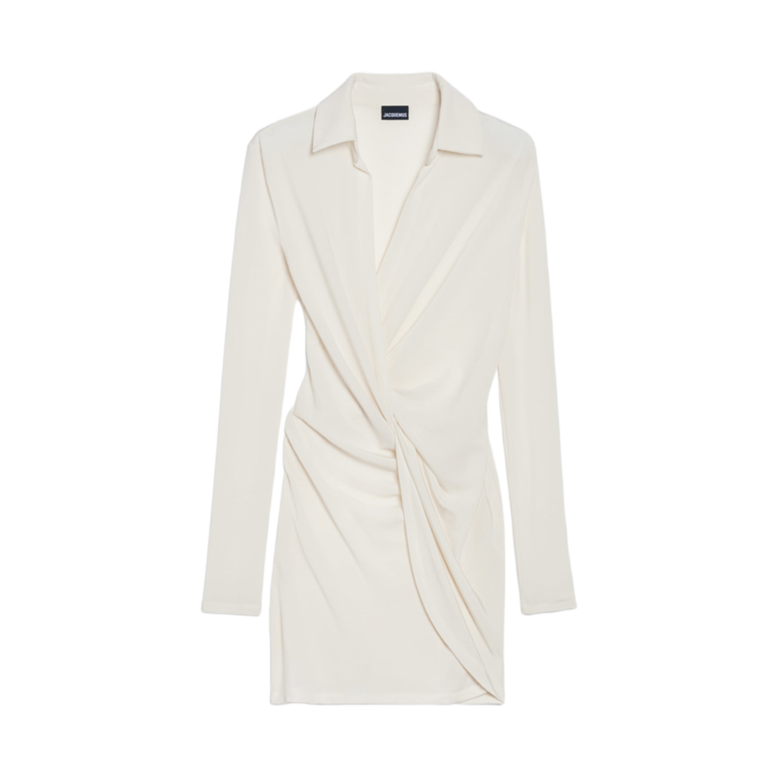 (W) 자크뮈스 라 로브 바이아 저지 트위스티드 저지 미니 드레스 오프 화이트((W) Jacquemus La Robe Bahia Jersey Twisted Jersey Mini Dress Off White) - 1