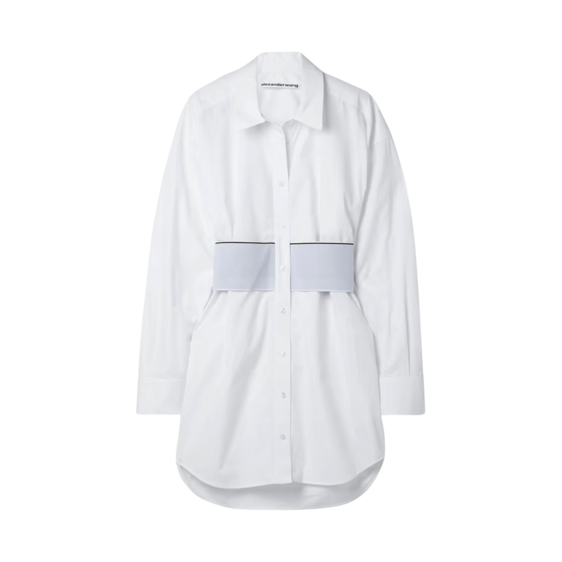 (W) 알렉산더 왕 엘라스틱 셔츠 드레스 화이트((W) Alexander Wang Elastic Shirt Dress White) - 1