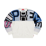 Supreme Chenille Logo Sweater White - 21FW