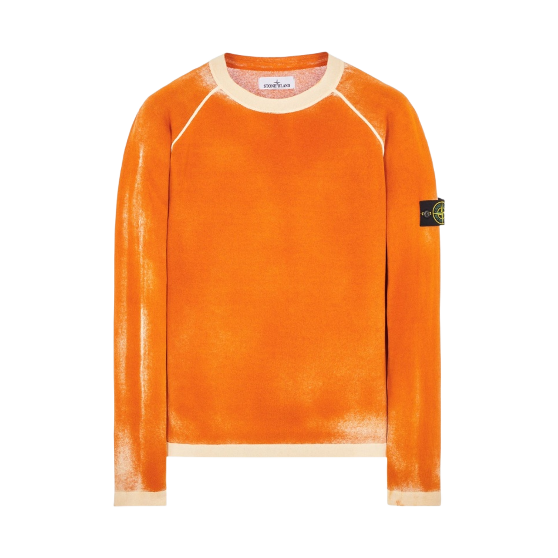 7815525D9-V0073 Stone Island 525D9 Hand Sprayed Airbrush Treatment Crewneck Knit Sienna Brown - 23SS