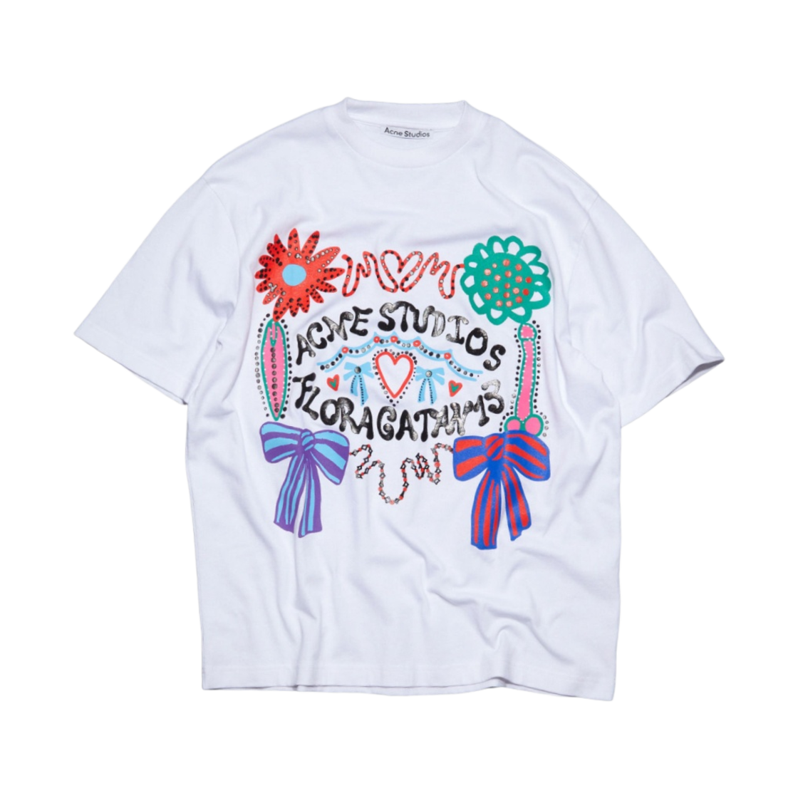 아크네 스튜디오 스크린 프린트 티셔츠 옵틱 화이트(Acne Studios Screen Print T-Shirt Optic White) - 1