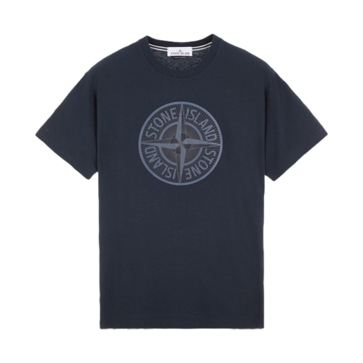 Stone Island 2NS92 Industrial Two Print Garment Dyed Short Sleeve T-Shirt Blue - 23FW