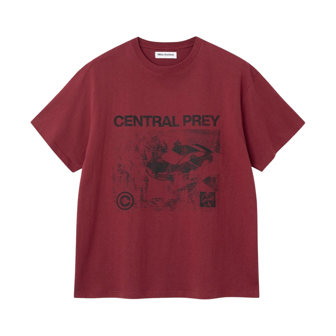 밀로 아카이브 센트럴 프레이 티셔츠 딥 레드