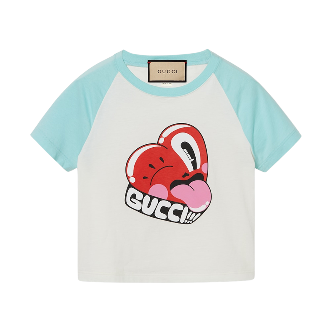 (W) 구찌 코튼 저지 쇼츠 슬리브드 티셔츠 오프 화이트((W) Gucci Cotton Jersey Short Sleeved T-Shirt Off White)