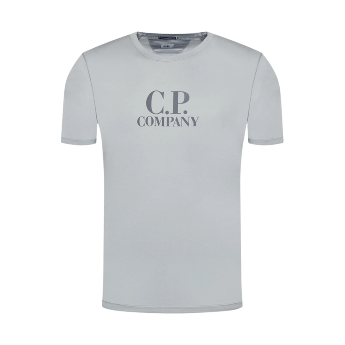12CMTS040A006130G937 C.P. Company Mercerized Logo Short Sleeved T-Shirt Grey - 22SS