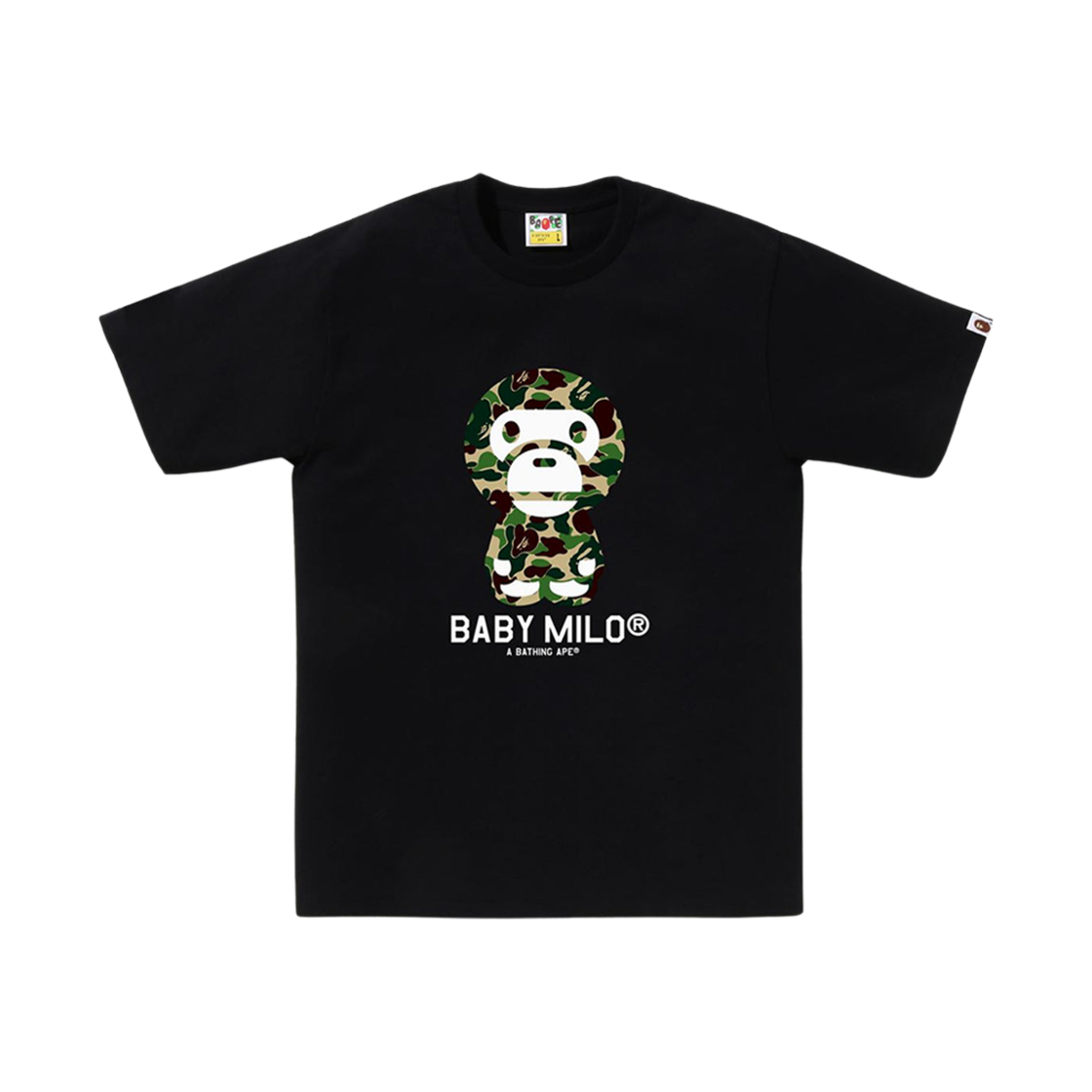 베이프 ABC 카모 베이비 마일로 티셔츠 블랙 그린(BAPE ABC Camo Baby Milo T-Shirt Black Green)