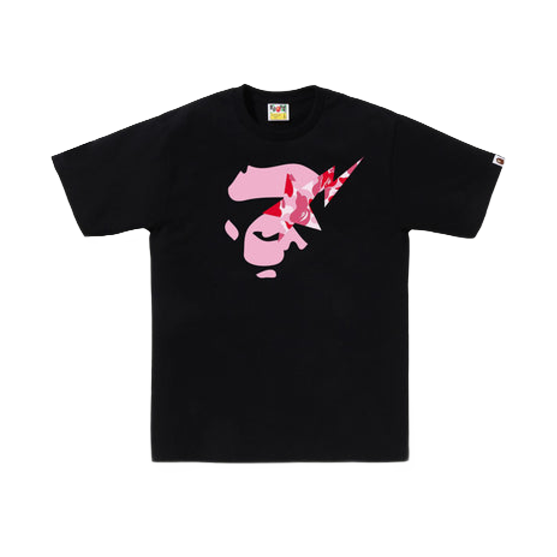 베이프 ABC 카모 에이프 페이스 스타 티셔츠 블랙 핑크
