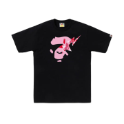 BAPE ABC Camo Ape Face Sta T-Shirt Black Pink