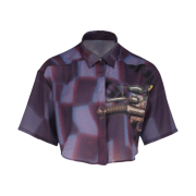KYO Women Print Cropped Shirt Purple