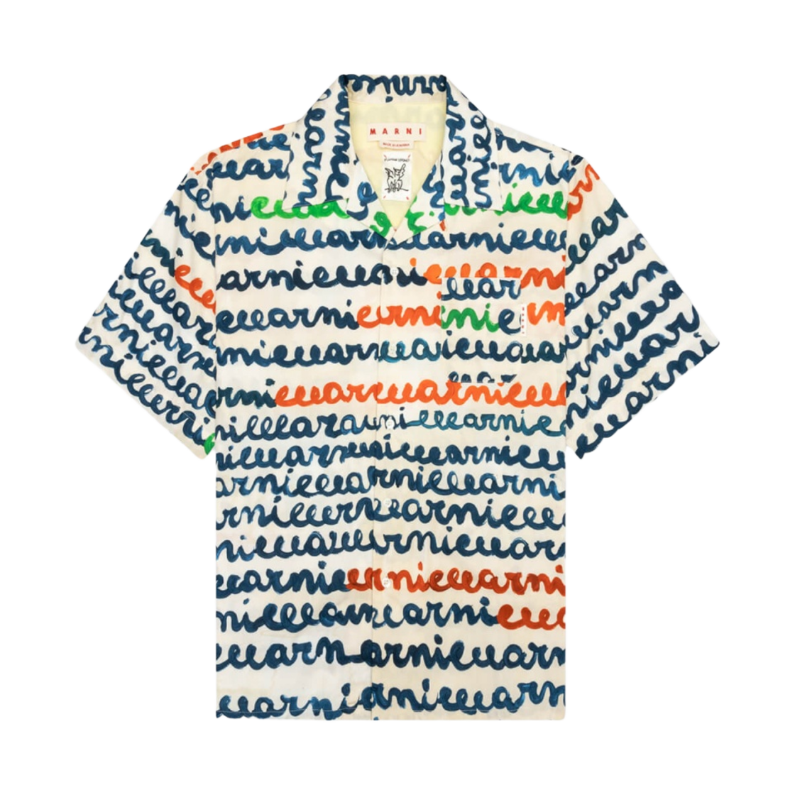 마르니 마레마르니 프린트 코튼 볼링 셔츠 아이보리(Marni Maremarni Print Cotton Bowling Shirt Ivory) - 1