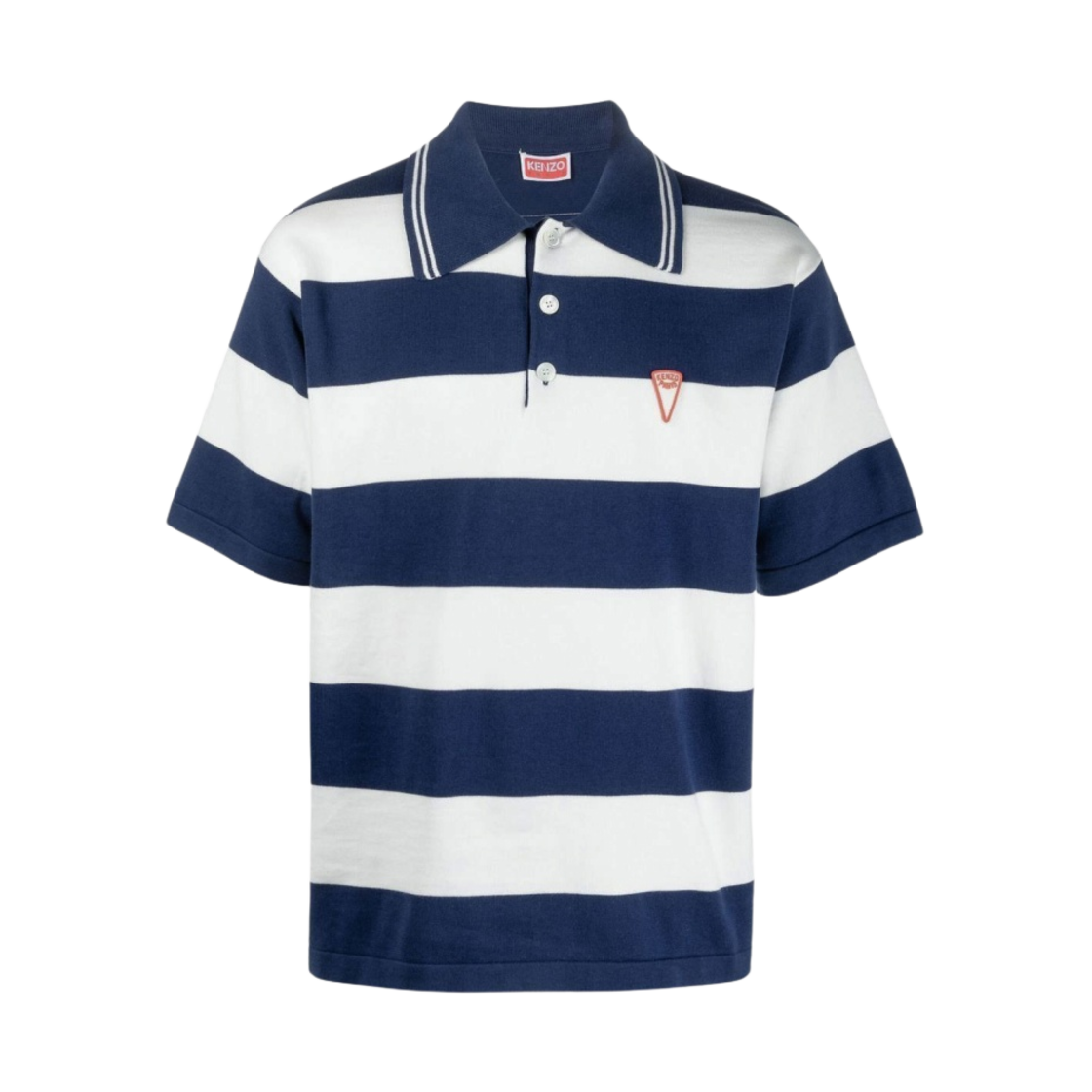 FD55PU3713CN-77 Kenzo Nautical Stripes Polo Shirt Midnight Blue