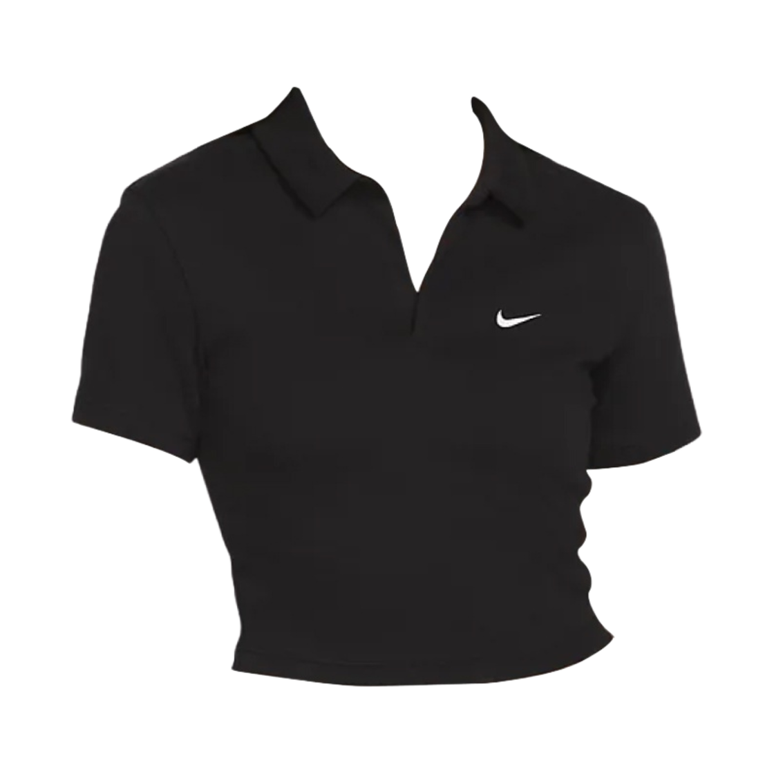 (W) 나이키 NSW 에센셜 숏슬리브 폴로 탑 블랙 - US/EU((W) Nike NSW Essential Short Sleeve Polo Top Black - US/EU) - 1