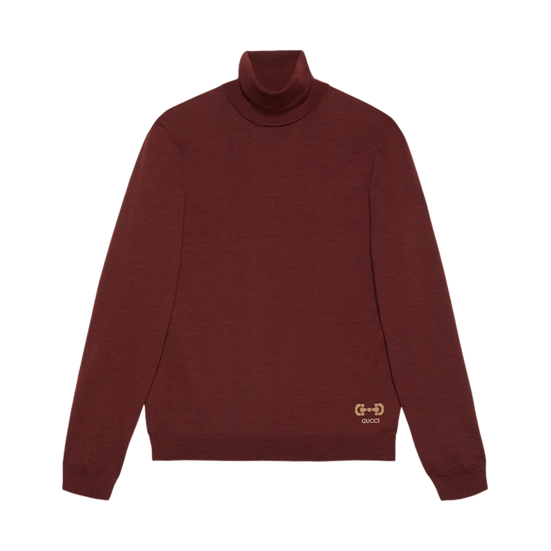 729476-XKCOR-6187 Gucci Wool Jumper with Horsebit Intarsia Bordeaux