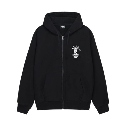 ★韓国の人気★【Stussy】★REFRACTED ZIP HOODI.E★ Stüssy: Men's Refracted Zip Hood (Black) | DSML E-SHOP