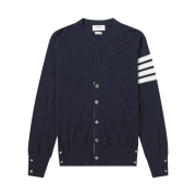 Thom Browne Classic Merino Wool Cardigan Navy