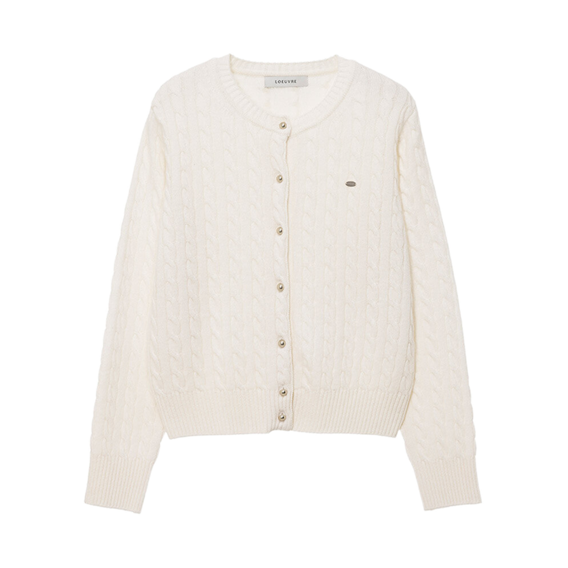 SK4WD927 (W) Loeuvre Wool Blend Cable Knit Cardigan Ivory