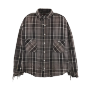 Saint Mxxxxxx Flannel Shirt Black Gray - 24AW