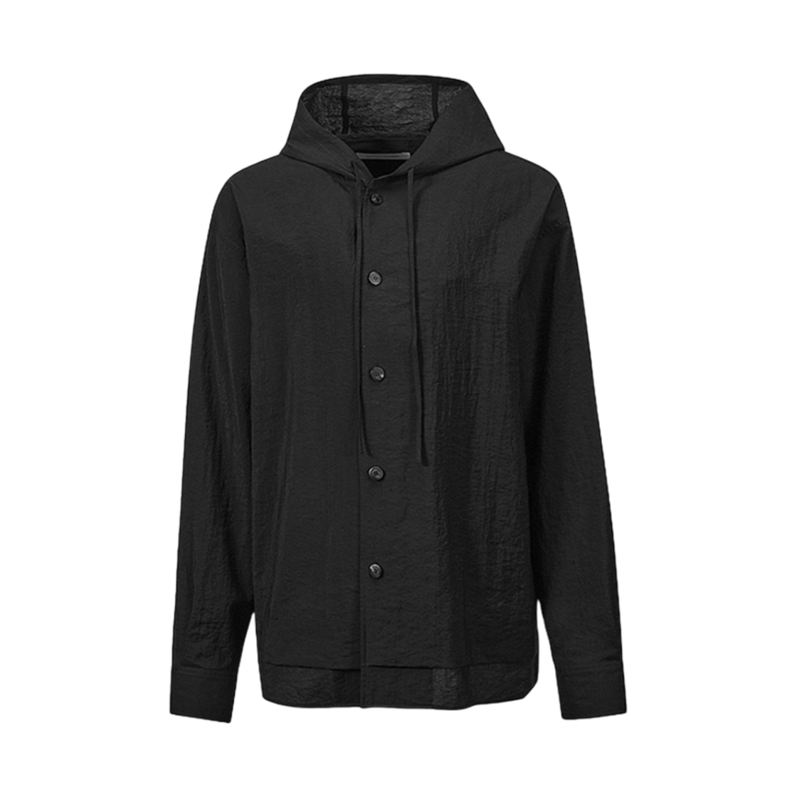 LH2511SH005EBK Le17Septembre Double Layered Hooded Shirt Black