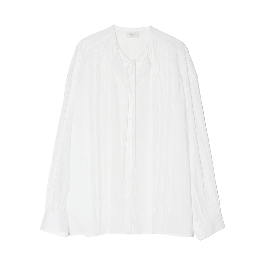 BESSBL001WH Enor Women Creese Fabric Tie Blouse White