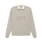 Essentials 1977 Henley Rugby Long Sleeve Polo Smoke - 22FW