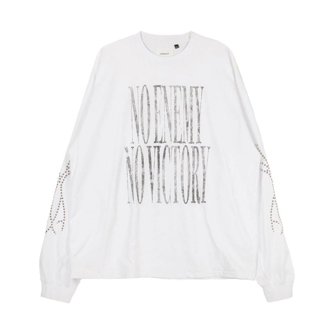 24EP3TS009 Gatherlazy Vintage Studded Over LS T-Shirt White