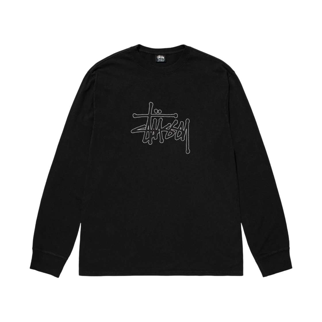 스투시 아웃라인 피그먼트 다이드 롱슬리브 티셔츠 블랙(Stussy Outlined Pigment Dyed LS T-Shirt Black) - 1