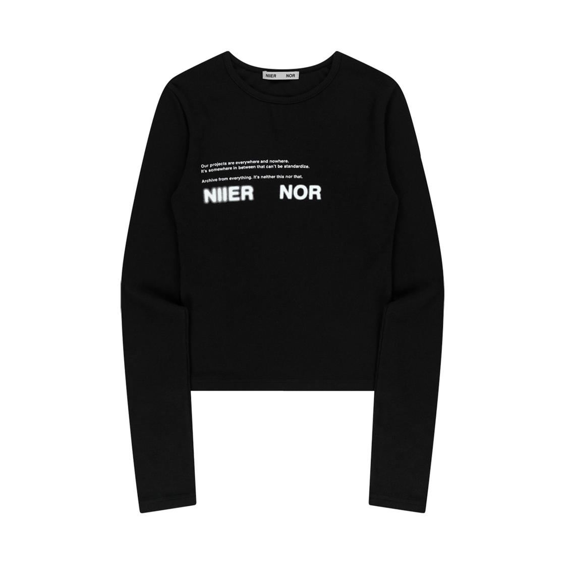 니어 노어 스프레드 슬림 롱슬리브티 블랙(NIIER NOR Spread Slim Ls Tee Black)
