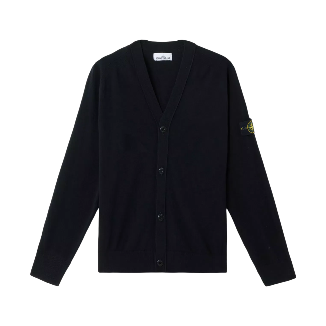 K1S1551000-23S00B4-V0029 Stone Island 5100023 Light RWS Geelong Wool Oversized-Fit V-Neck Cardigan with Buttons Black - 25SS