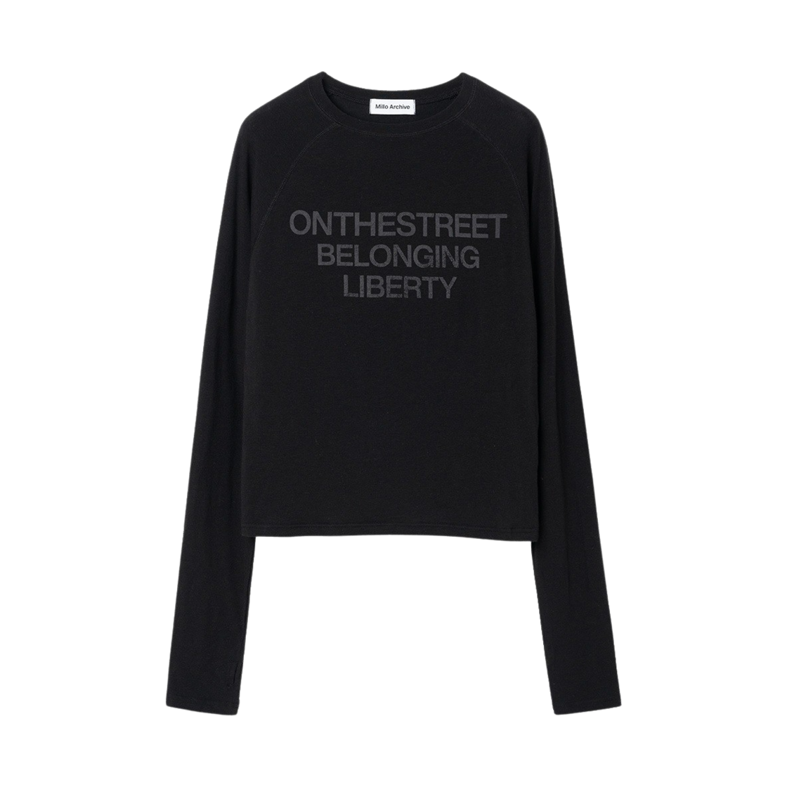 밀로 우먼 홀 래글런 티셔츠 블랙