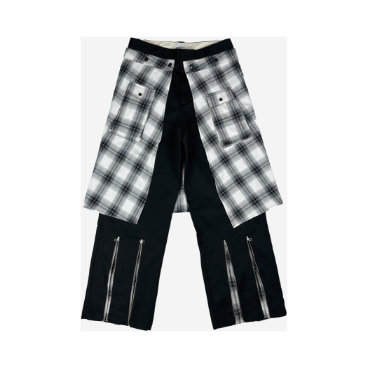 24-B009 BK Resurrection13 Shirts Docking Zip Up Chino Pants Black