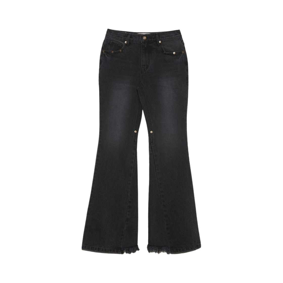 GY33DD05DG01 Gyeong Damage Buts Cut Denim Jeans Dark Gray