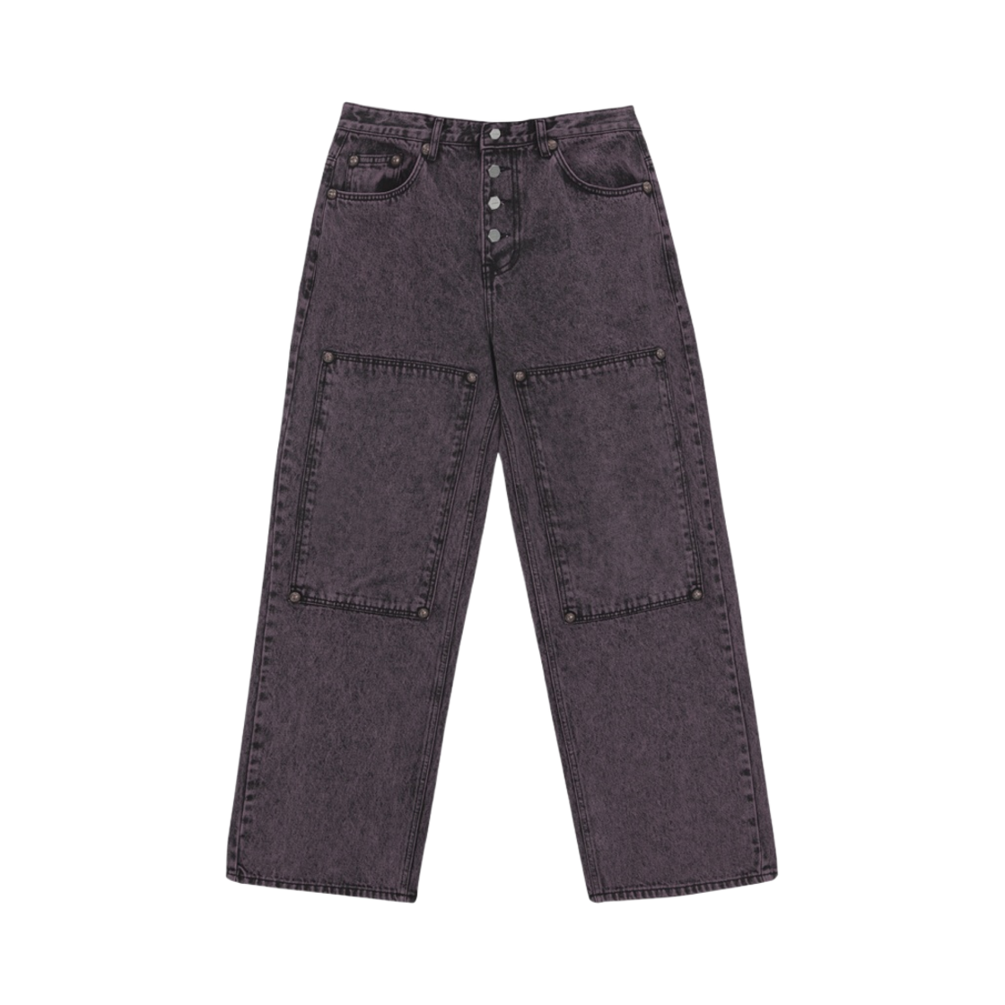 떠그 클럽 더블 니 레이저 데님 팬츠 퍼플