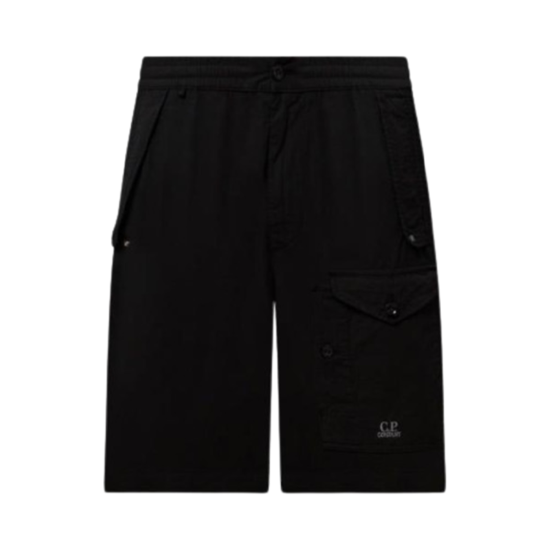 18CMBE060A006475G999 C.P. Company Cotton Cargo Bermuda Shorts Black - 25SS