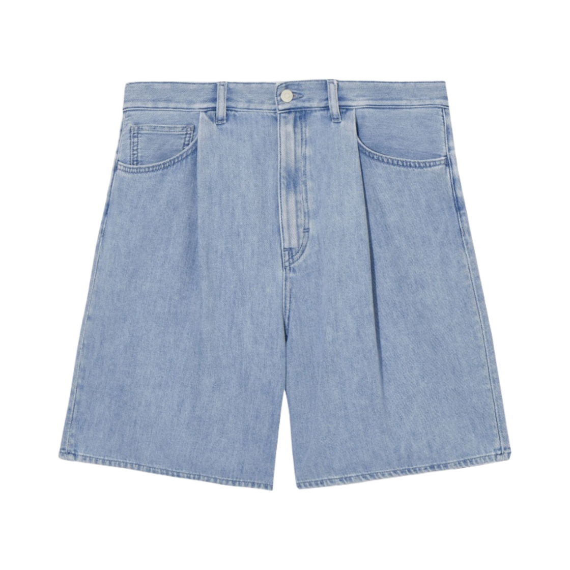 1165352001 (W) COS Pleated A Line Denim Shorts Light Blue