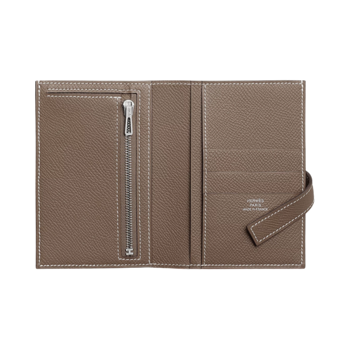 에르메스 뉴 H 빠썽 컴팩트 월렛 앱송 & 팔라듐 하드웨어 에뚜쁘(Hermes New H Passant Compact Wallet Epsom & Palladium Etoupe) - 2
