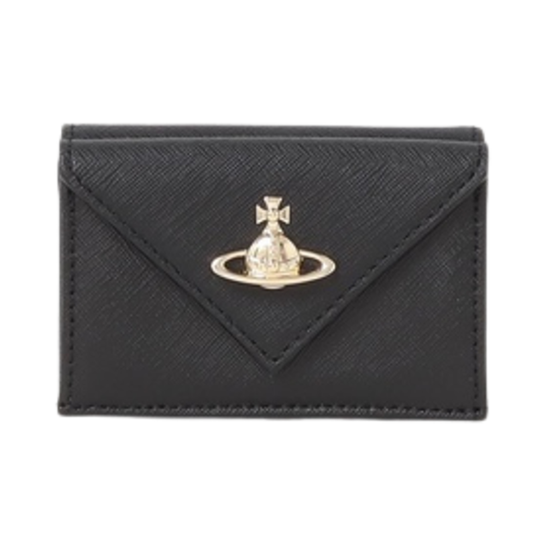 비비안 웨스트우드 사피아노 엔벨롭 트라이폴드 미니 월렛 블랙(Vivienne Westwood Saffiano Envelope Tri Fold Mini Wallet Black)