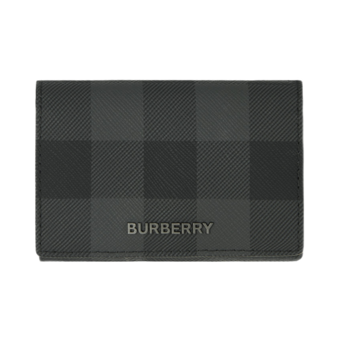 버버리 차콜 체크 레더 반지갑 차콜(Burberry Charcoal Check Leather Bi-Fold Charcoal) - 1