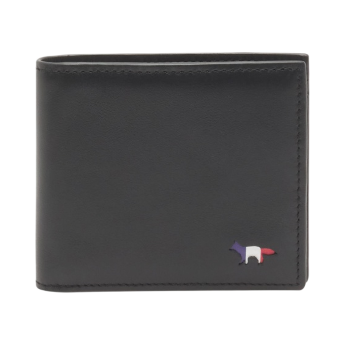메종 키츠네 트라이컬러 폭스 컴팩트 반지갑 블랙(Maison Kitsune Tricolor Fox Compact Bifold Wallet Black)