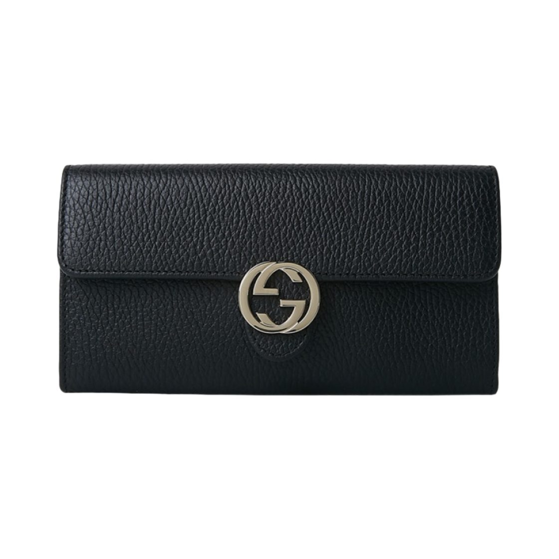 615524-CAO0G-1000 Gucci GG Interlocking Continental Wallet Black