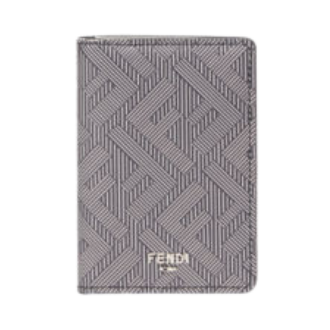 7M0349AP16F1QCG Fendi Shadow Leather Card Holder Grey