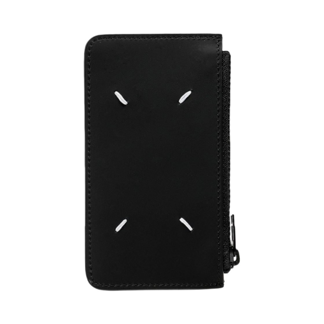 메종 마르지엘라 로고 탭 리플렉티브 레더 카드 홀더 블랙(Maison Margiela Logo Tab Reflective Leather Wallet Black) - 1