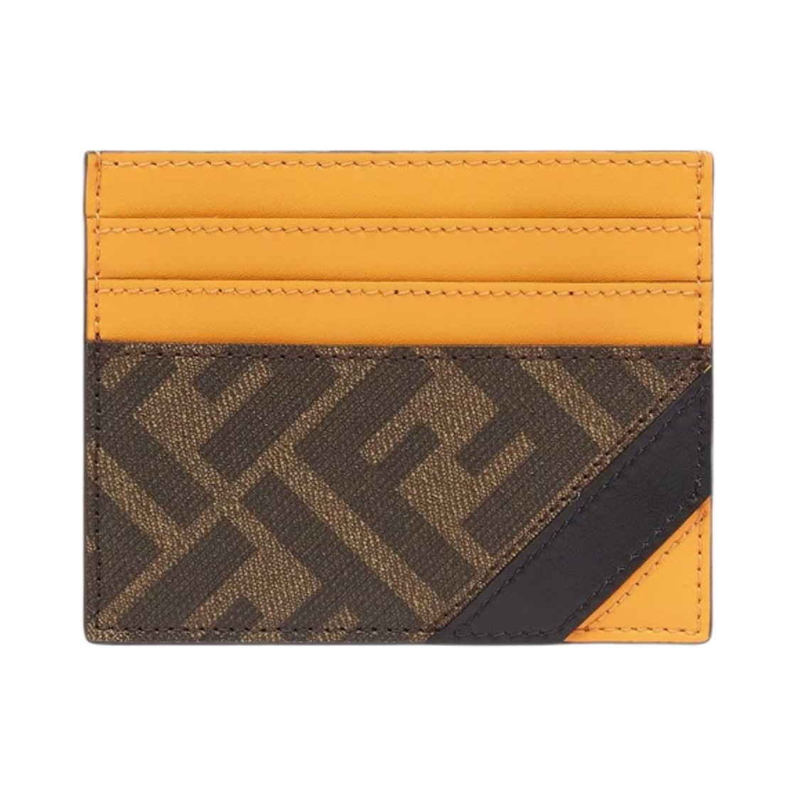 펜디 FF 모티프 패브릭 카드 홀더 브라운(Fendi FF Motif Fabric Card Holder Brown) - 1