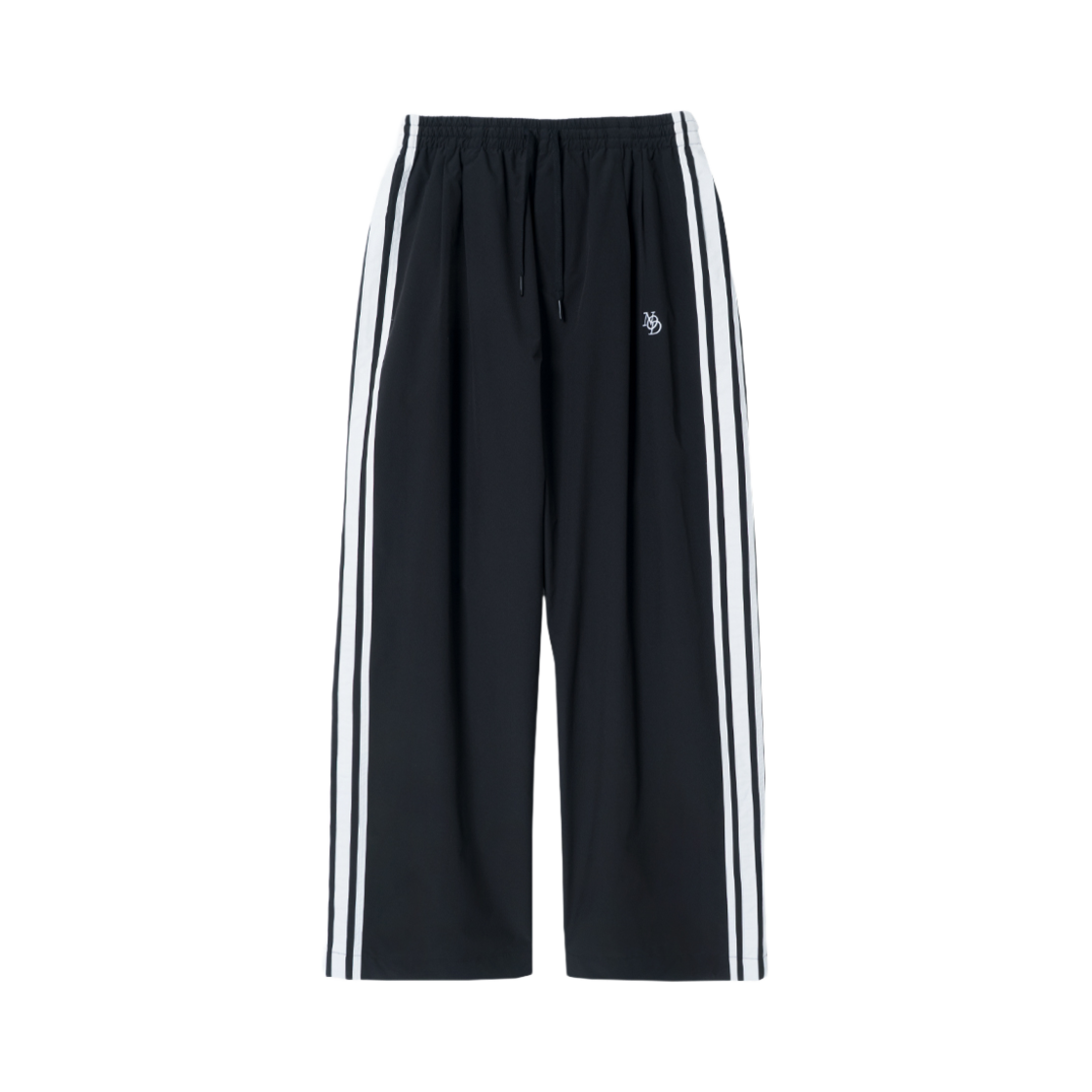 P000000P NOD Side Line Wide Nylon Pants Black