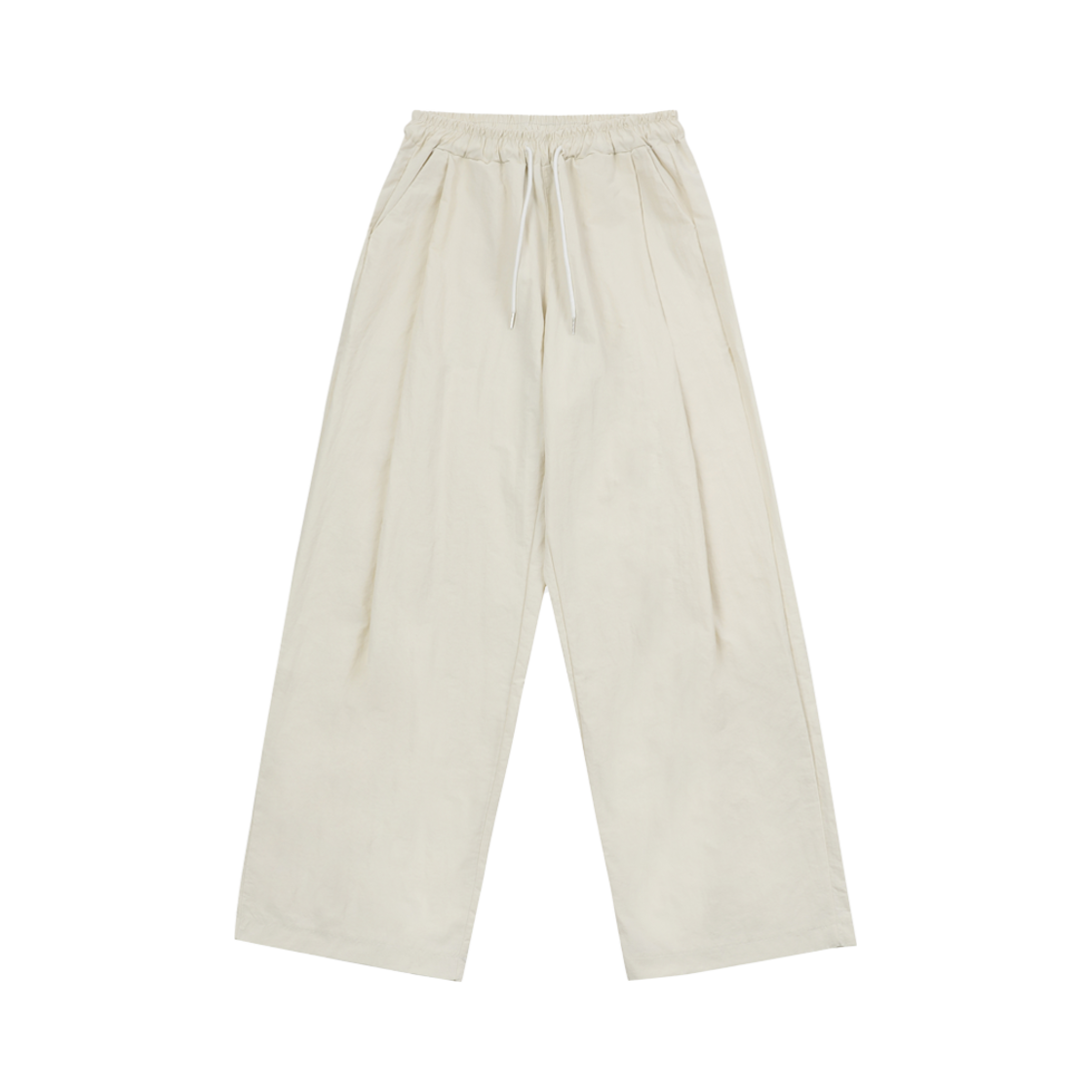 SLO15PT22504CR SLOW RECORD HOUSE Nylon One-Tuck Pants Cream