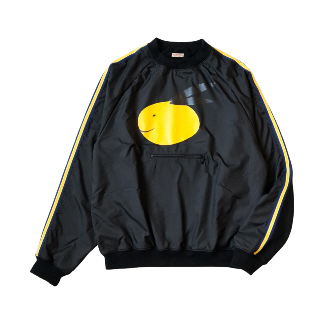 캐피탈 30 플리스 쿠키 포켓 골프 스웨트셔츠 게일 코니보위 패치 PT 블랙(Kapital 30 Fleece Cookie Pocket Golf Sweatshirt Gale Coneybowy PT Black) - 1