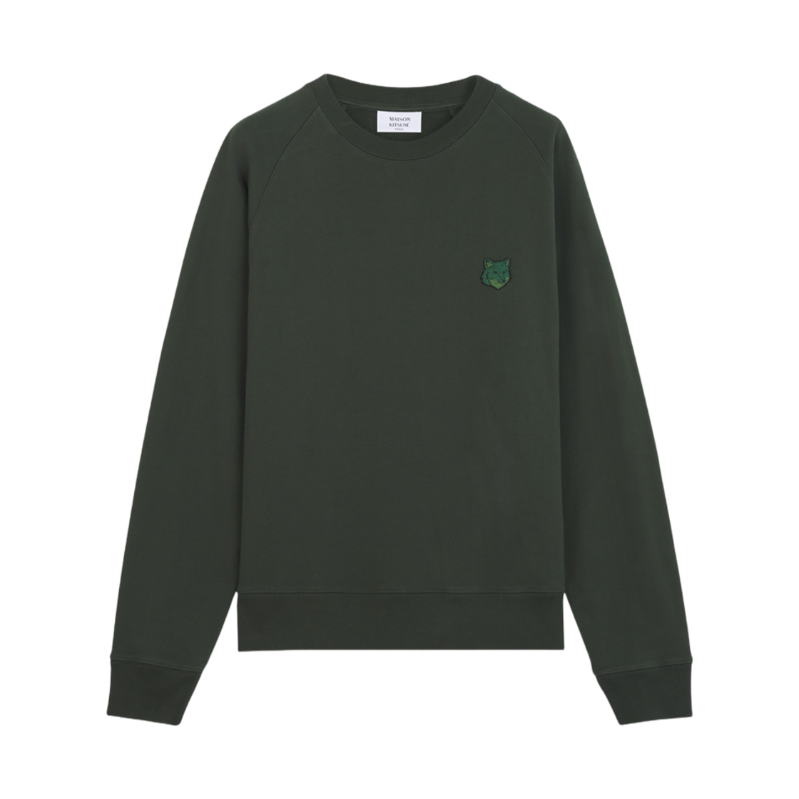 MM00304KM0001-P391 Maison Kitsune Bold Fox Head Patch Oversize Sweatshirt Ranger Green