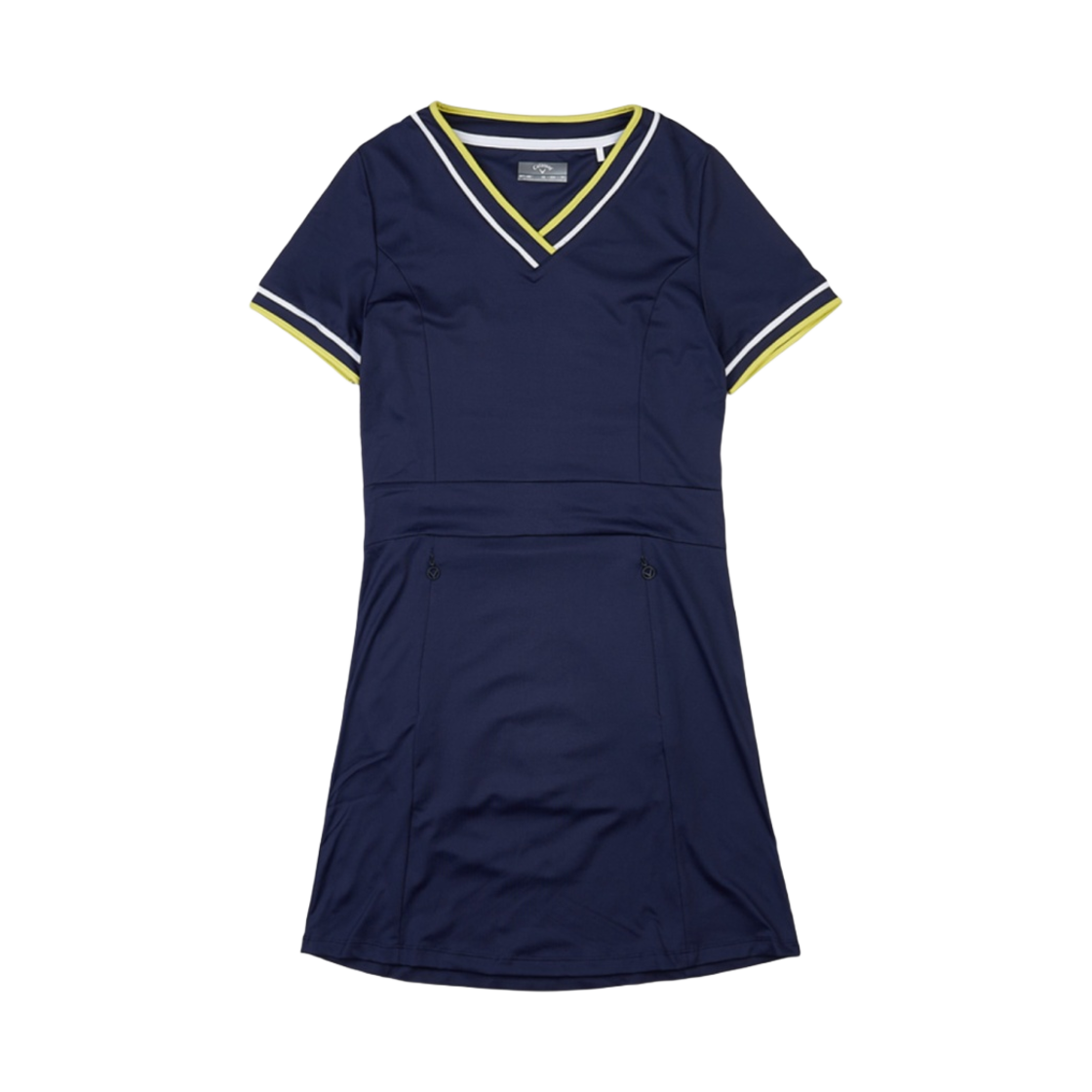 (W) 캘러웨이 브이넥 컬러 블록 드레스 네이비((W) Callaway V-Neck Color Block Dress Navy)