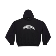 Balenciaga Back Flip Round Hoodie Oversized Black White