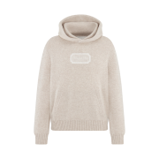 Dior Christian Dior Cashmere Jersey Couture Hooded Sweatshirt Beige