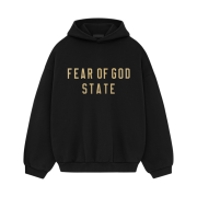 Essentials Fleece State Hoodie Black - 24FW